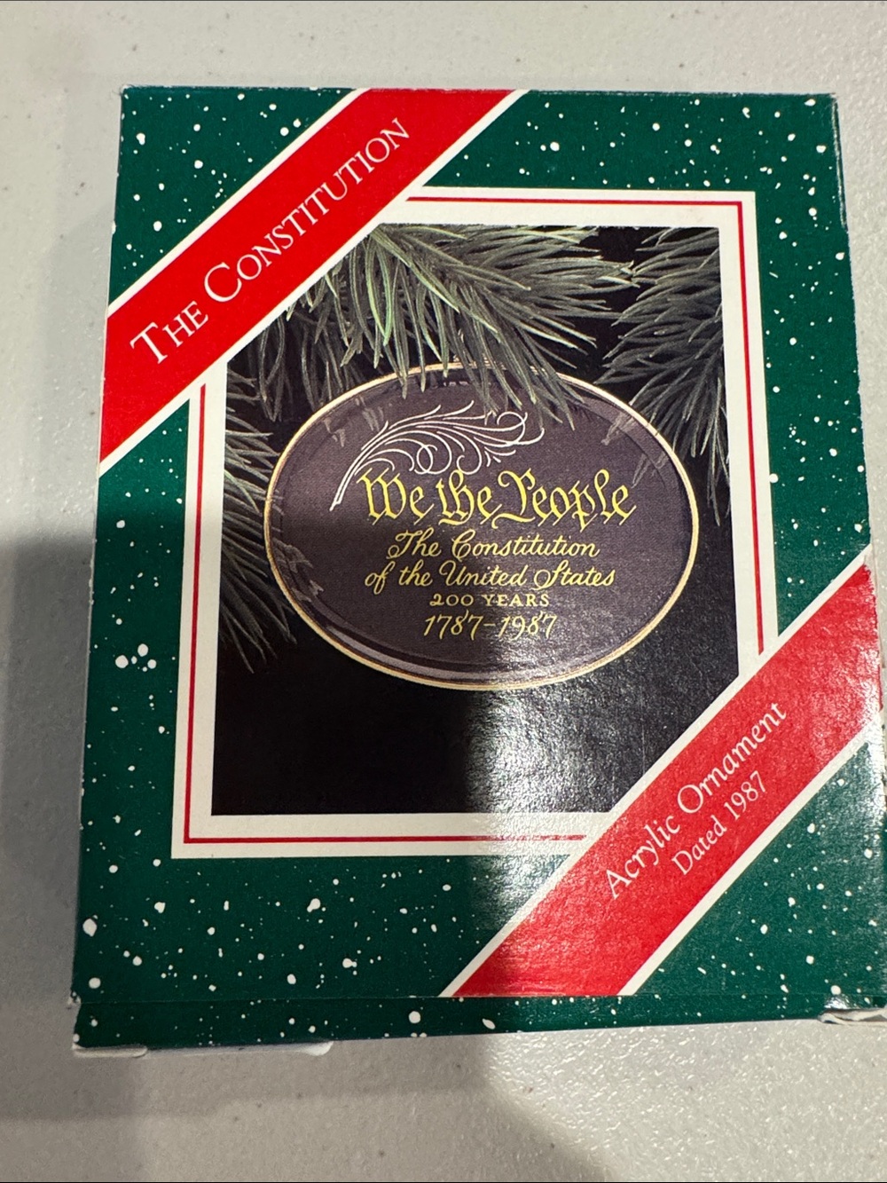 Hallmark Patriotic Ornament "We the People" - Green, Red, Gold, White